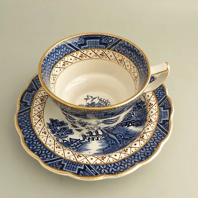 Buy Booths Real Old Willow Tea Cup & Saucer - Gold Trim - A8025 • 5.99£
