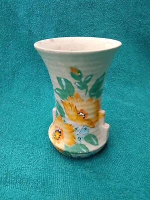 Buy Vintage Art Deco 1930s Brentleigh Ware Pottery Vase With Floral Motif • 17£