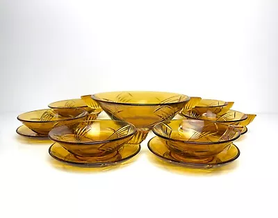 Buy Extremely Rare 13 Piece Large Art Deco 1920's Fruit/dessert Serving Bowl With Sm • 75£