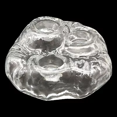 Buy Sea Glasbruk Triple Votive Candle Holder - 8  Clear Glass Iceberg Kosta Sweden • 50.60£