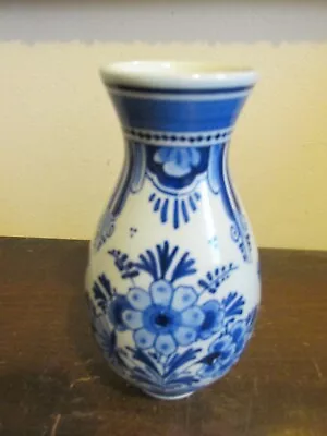 Buy  Delft Holland De Porceleyne Fles Handpainted Blue Bud Vase Flowers 4 3/4  • 33.76£