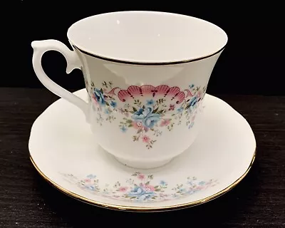 Buy Queen Anne Bone China Tea Cup Small Pink & Blue Flowers Vintage Made In England • 18.78£
