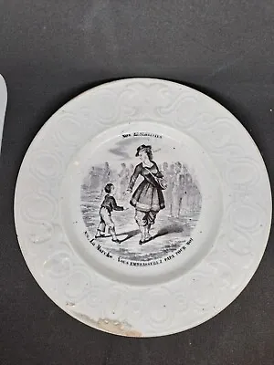 Buy Antique 19th C. French Creamware Childs Plate  La Marche  Onnaing Pottery 19.5cm • 12.99£