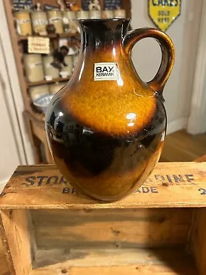 Buy Vintage Large Bay Keramik West German Pottery Brown / Tan Handled Vase – Great! • 19.99£