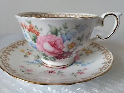 Buy Crown Staffordshire Englands Bouquet Fine Bone China Tea Cup And Saucer • 19.88£