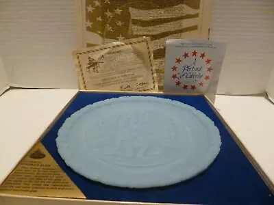 Buy Vintage Blue Satin Bicentennial Commemorative Plate With Box • 6.75£