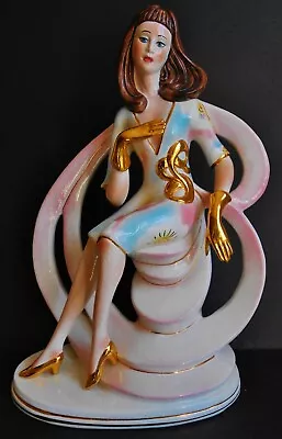 Buy Lady Of Gold ~ Huge Porcelain Figurine ~ Capodimonte Italy ~ Large Centrepiece • 50£