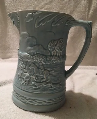 Buy Vintage Large Arthur Wood Relief Pottery Jug With Hunting Scene • 7.50£