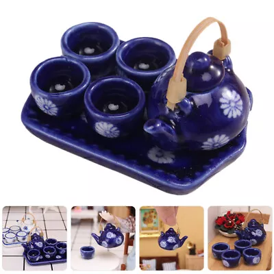 Buy Kids Mini Tea Set Dollhouse Porcelain Cups With Tray • 9.60£