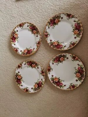 Buy Vintage Royal Albert 'Old Country Roses'  Set Of Four Tea Plates • 10£