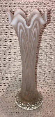Buy Fenton C1907 French White Opalescent Reverse Drapery Boggy Bayou Swung Vase • 72.04£