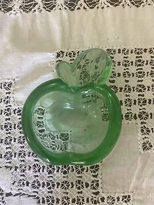 Buy Vintage Mid Century Italian Green Glass Apple Shaped Ashtray Trinket Dish Bowl • 12.99£