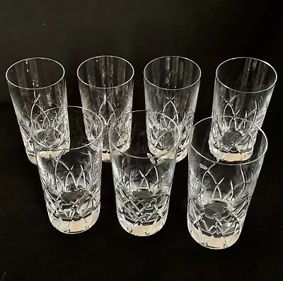 Buy Galway Lead Crystal Mystique Pattern High Ball Tall Tumblers Glasses - Set Of 7 • 175.51£