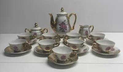 Buy Bavaria German Porcelain GoldWhite Coffee Set With Roses ( G82) 21 Pieces • 43.69£