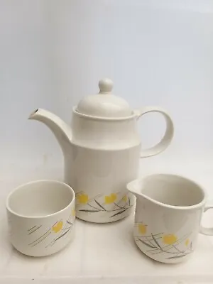 Buy Staffordshire Tableware Large Teapot With Milk Jug & Sugar Bowl Set Cream /beige • 16.99£