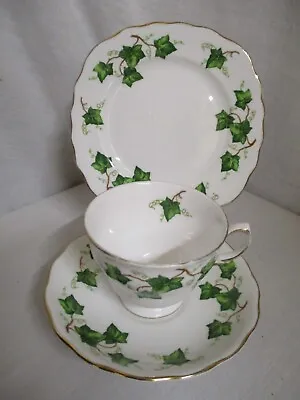 Buy Vintage Colclough English Bone China  IVY  Trio Tea Cup Saucer & Plate Wavy Edge • 9.50£