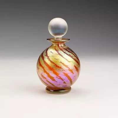 Buy Vintage Isle Of Wight Studio Glass - Pink Swirl Decorated Scent Perfume Bottle • 33£