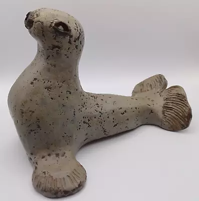 Buy Eva 1973 Nifathisen? Studio Pottery Sea Lion Seal Ornament Scandinavian MCM • 9.99£
