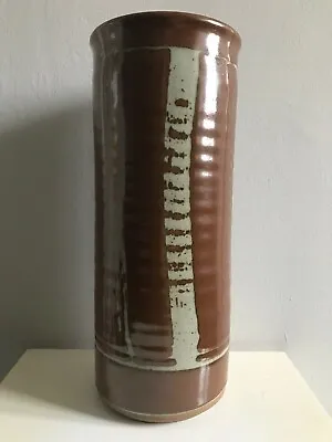 Buy Vintage David Frith Brookhouse Pottery Tenmoku Cylinder Vase • 95£