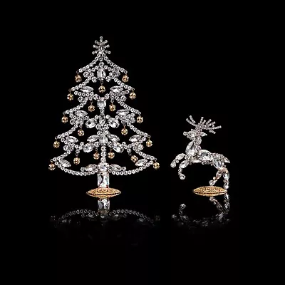 Buy Luxury Czech Christmas Tree And Deer, Christmas Ornaments, Glass Ornaments, Xmas • 165.37£