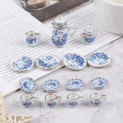 Buy 15Pcs 1:12 Dollhouse Miniature Tableware Porcelain Ceramic Tea Cup Set Sh • 5.93£
