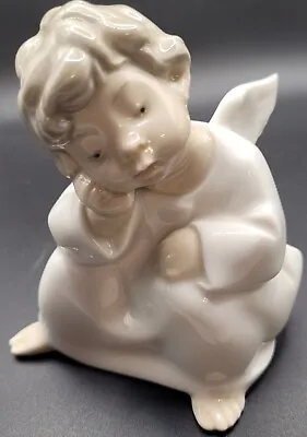 Buy Preowned Vintage 1970's Lladro Glossy Thinking Angel 4  Hand Made In Spain • 23.68£