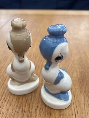 Buy Szeiler Pottery Pair Of Small Quirky Duck Figurines Blue & Fawn • 8£
