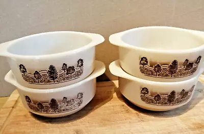 Buy VINTAGE RETRO PYREX RUSTIC TREES CASSEROLE DISHES SET OF 4 Small Dishes • 30£
