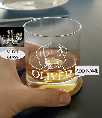 Buy GERMAN POINTER Face ENGRAVED On Glassware, ADD NAME, Dog Lover, New Puppy • 21.69£