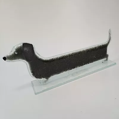 Buy Fused Glass Sausage Dog Dachshund  Grey - Nobile Glassware - 702-12 Honey • 19.99£