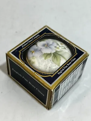 Buy Fenton China Company English Floral Blue Rounded Trinket Pot Box In Box Used #LH • 2.99£