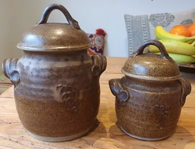 Buy Vintage Studio Pottery Lidded Food Storage Jars • 28£
