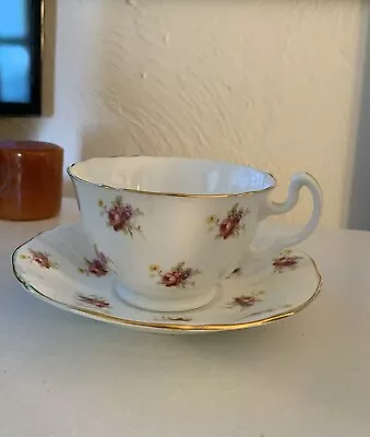 Buy Vintage Adderley Tea Cup And Saucer Fine Bone China Pink Peonies Roses England • 7.67£