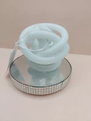 Buy Glass Twisted Knot Sculpture White Abstract Art Object Habitat 10cm  • 17.99£