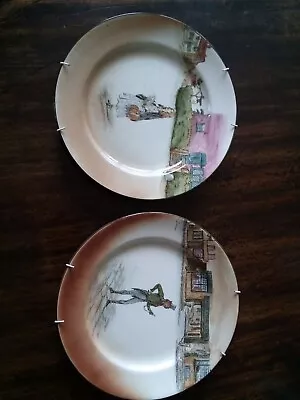 Buy Pair Antique Royal Doulton Dickens Ware Plates Alfred Jingle &Little Nel • 10£