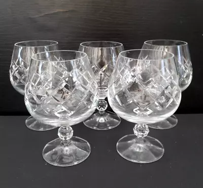 Buy 5 Bohemia Crystal Brandy Glasses - Bristol Pattern -11.5 Cm (4.65 ) Tall - 25 Cl • 14.99£