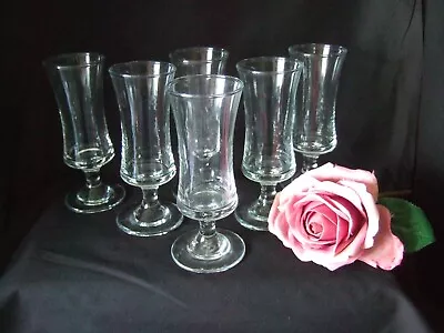 Buy Vintage 1970's  Set Of 6 Medium Sherry Port Liqueur Schooner Glasses  13cm • 10.99£