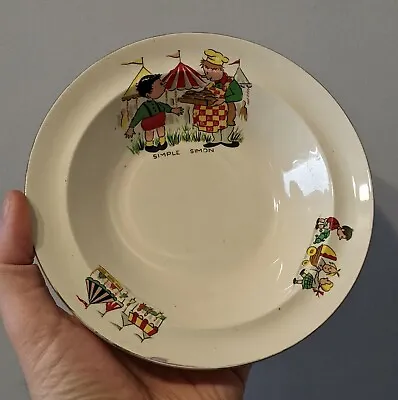 Buy Alfred Meakin 1950's Childs Bowl  Simple Simon  Pattern Similar To Carousel  • 9.99£