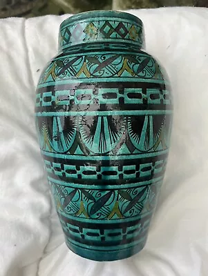 Buy Vintage Vase Large Moroccan Safi Hand Painted Fassi Pottery Vase Middle Eastern. • 25£