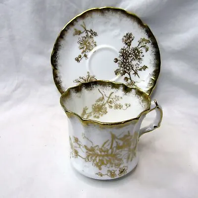 Buy Vintage Hammersley & Co Bone China Made In England Gold Floral Tea Cup Saucer • 47.41£