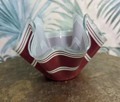 Buy Large Red Glass Mid Century Handkerchief Vase By Chance Brothers • 19.99£