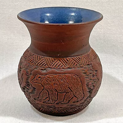 Buy 1987 Six Nation Mohawk KANYENGEH POTTERY Vase KAREN WILLIAMS Bear Turtle Beaver • 47.44£