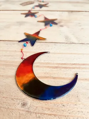 Buy Moon Star Rainbow Sun Catcher Stained Glass Effect Resin Window Decoration Boho • 19.99£