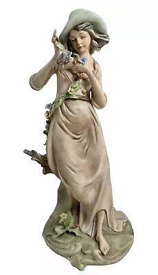 Buy Nico Venzo Capodimonte Porcelain Figurine Lady W/ Hat 11.5”Ethan Allen Flawed • 32.02£