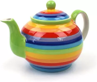 Buy Windhorse Rainbow Stripe Large Teapot 1 Litre Holds 4 Cups  • 26.59£