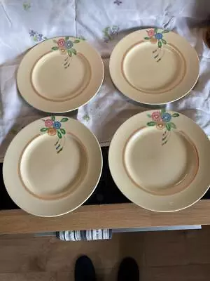 Buy 4 X Clarice Cliff 10  Dinner Plates C1940's Newport Pottery • 28£