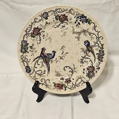 Buy Antique English Cauldron Hand Painted Porcelain Birds Of Paradise Plate 9.5  • 37.93£