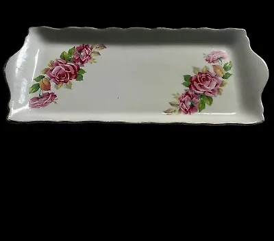 Buy Old Foley  Roses  James Kent England: Sandwich Plate 27” W Romantic Used Vtg Vgc • 15£