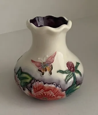 Buy Old Tupton Ware Small Ceramic PinkFlowers And Butterfies Design Vase. • 10£