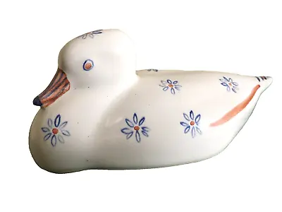Buy Vintage Rye Pottery Hand Made Duck Figure - Floral Design • 18£